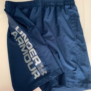 Navy Blue Mens Under Armour Athletic Shorts